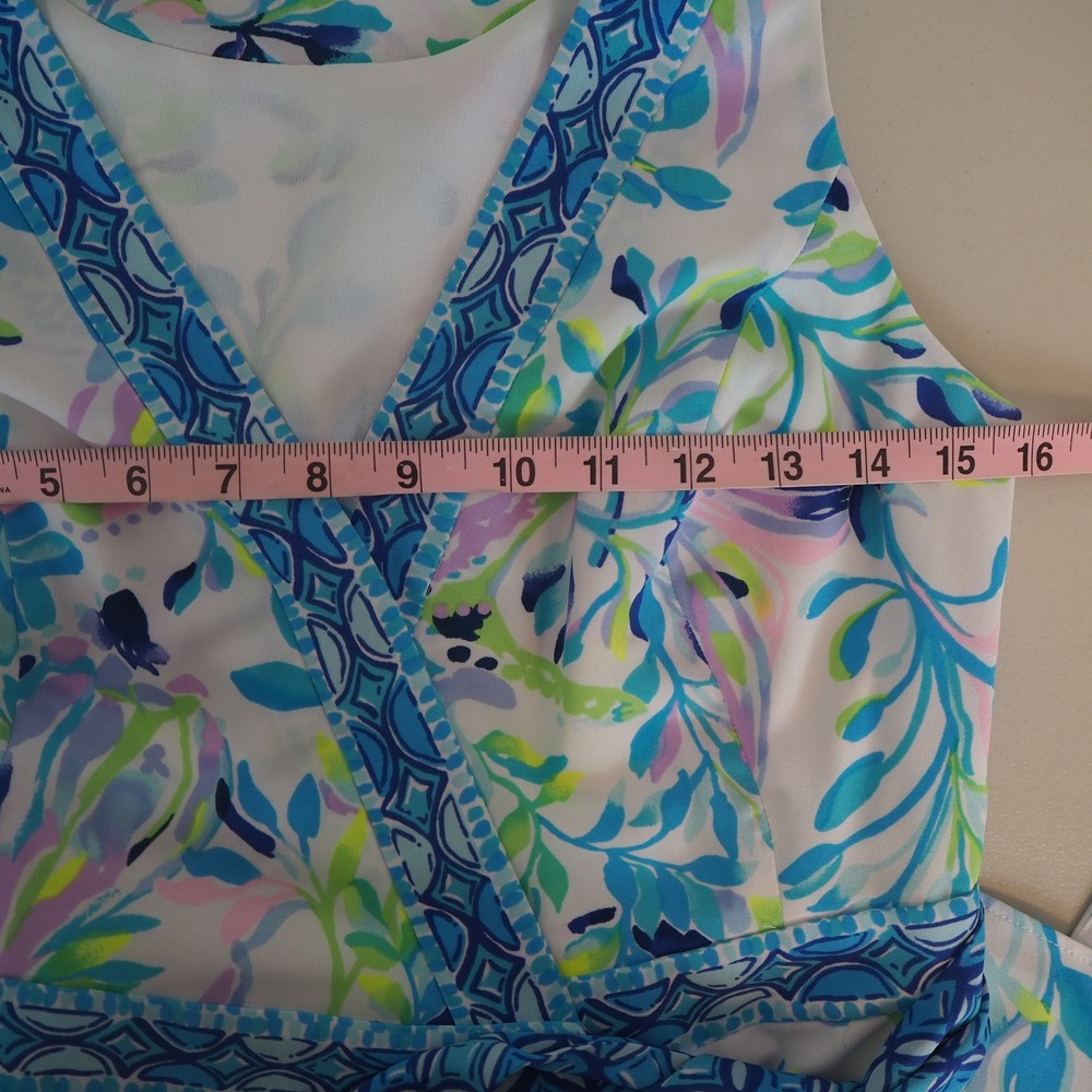 Lily Pulitzer Shaylee True Wrap Midi Dress Size 4 Shell Beach Coastal Resort - Picture 8 of 12